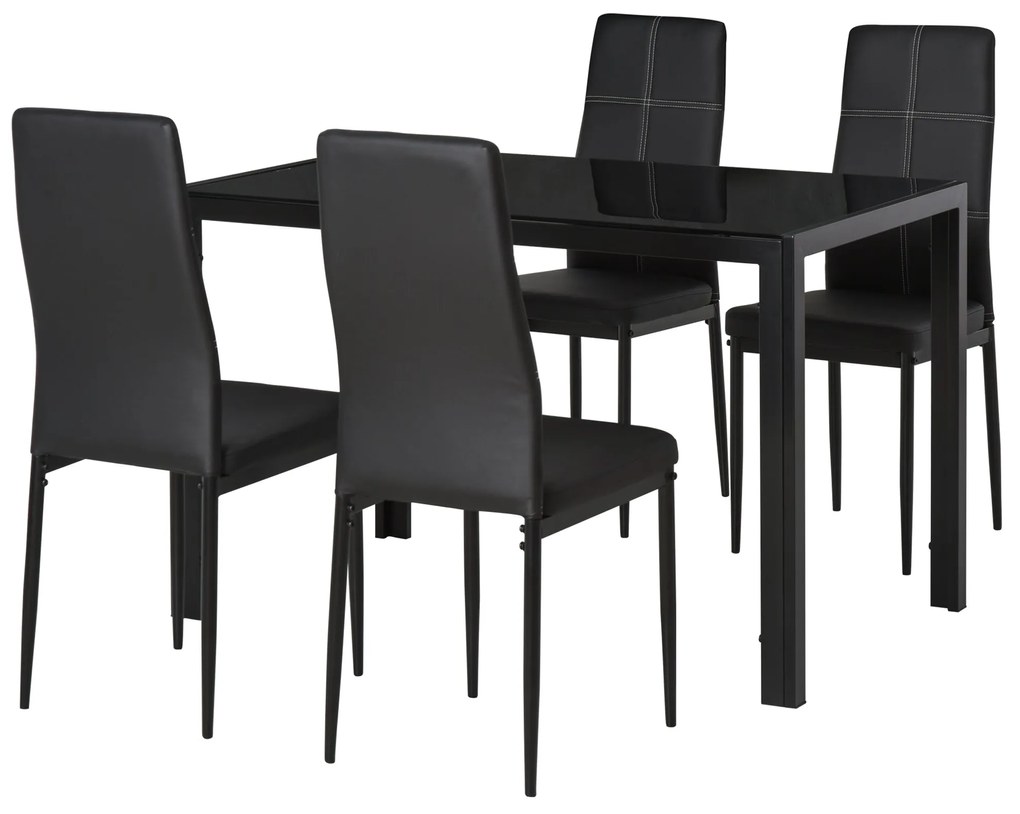 Conjunto de Refeição Mesa e 4 Cadeiras Conjunto de 5 Peças de Móveis d