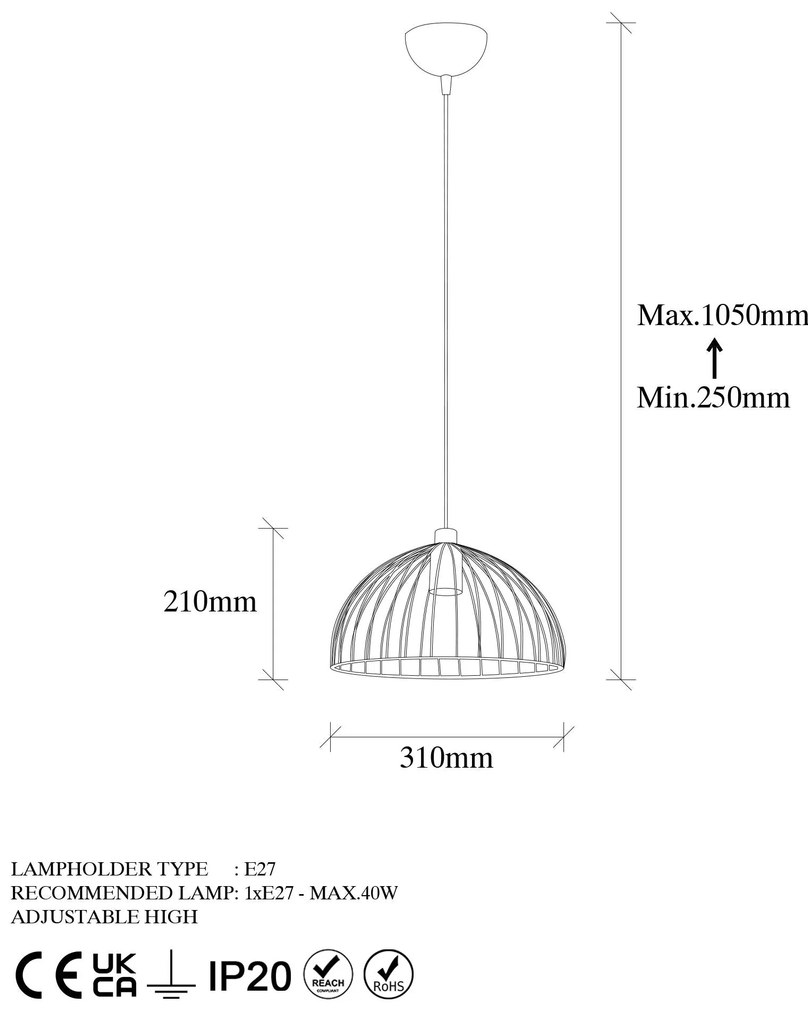 Candeeiro Chandelier Telkure – Dourado Brilhante – 31 x 31 x 105 cm