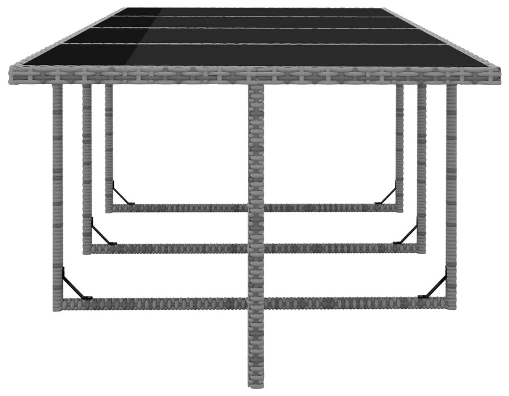 13 pcs conjunto jantar exterior c/ almofadões vime PE antracite