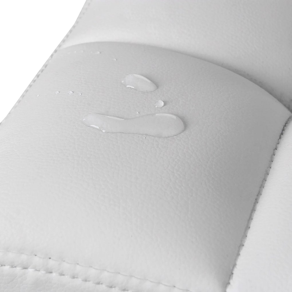 Conjunto de 2 bancos de bar 44,5 x (95-115) x 38 cm em imitação de couro branco