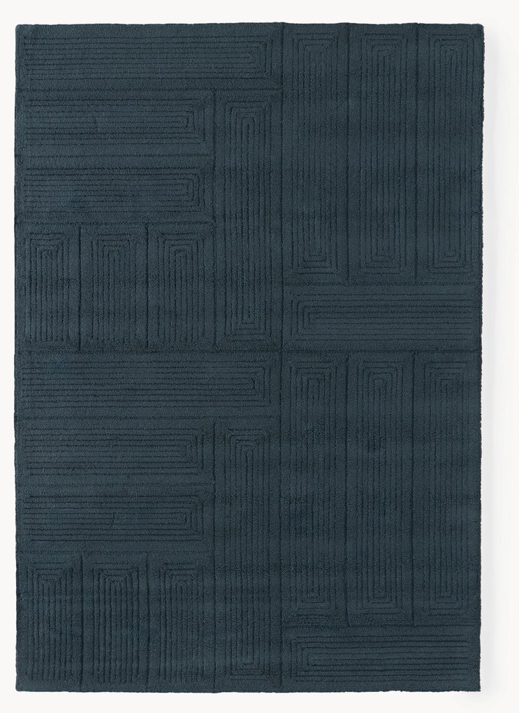 Tapete de lã artesanal com padrão geométrico Alexia