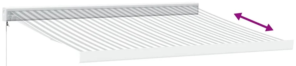 Toldo retrátil 3,5x2,5 m tecido e alumínio antracite e branco