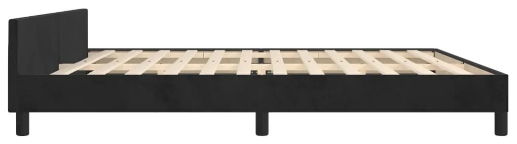 Estrutura de cama sem colchão 200x200 cm veludo preto