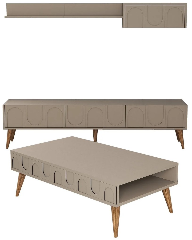 Conjunto de Mobiliário de Sala Lyon – Atlas Walnut – Variadas Medidas