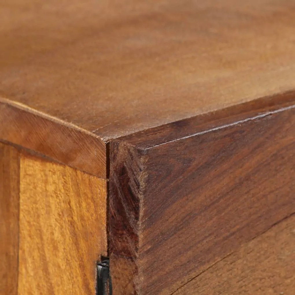 Aparador em madeira recuperada maciça 110x30x75 cm castanho