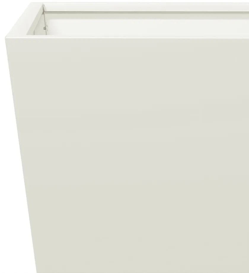 Vaso/floreira de jardim 2 pcs 50x50x50 cm aço branco
