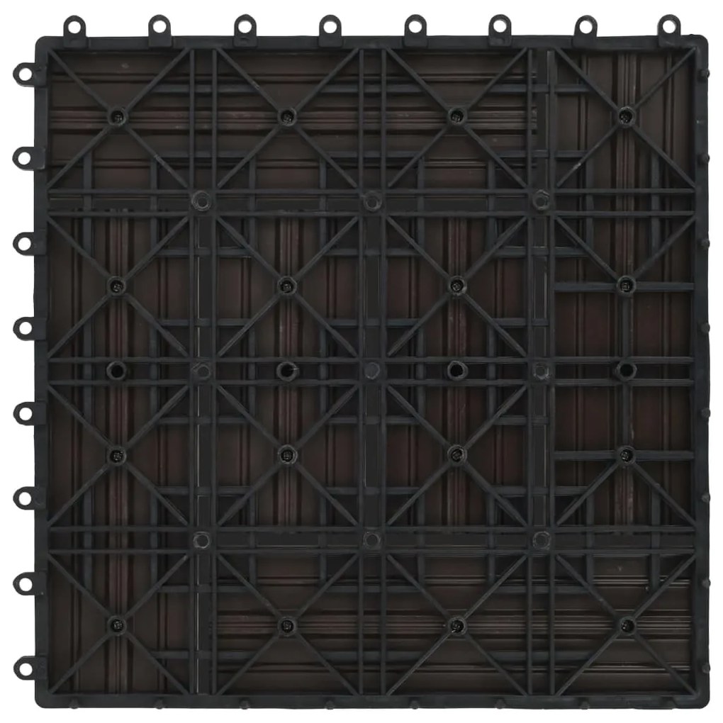 Ladrilhos de pavimento 22 pcs WPC 2m² 30x30 cm castanho-escuro