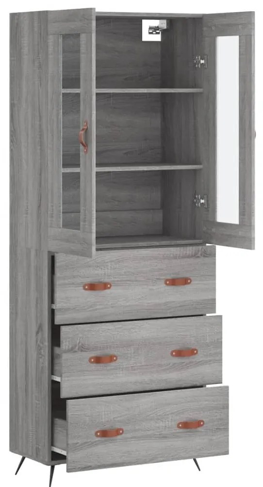 Armário alto 69,5x34x180 cm derivados de madeira sonoma cinza