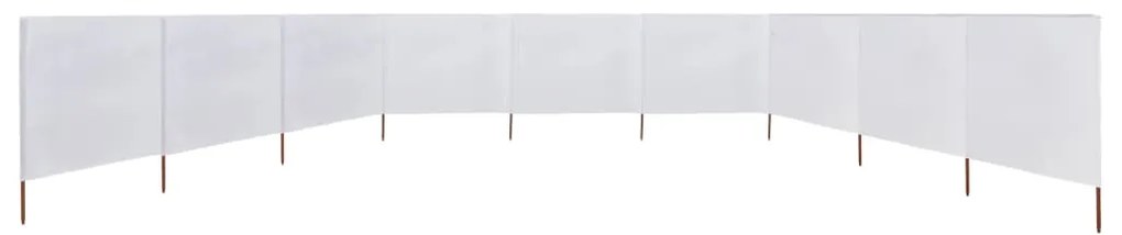 Para-vento com 9 painéis em tecido 1200x80 cm cor areia branco