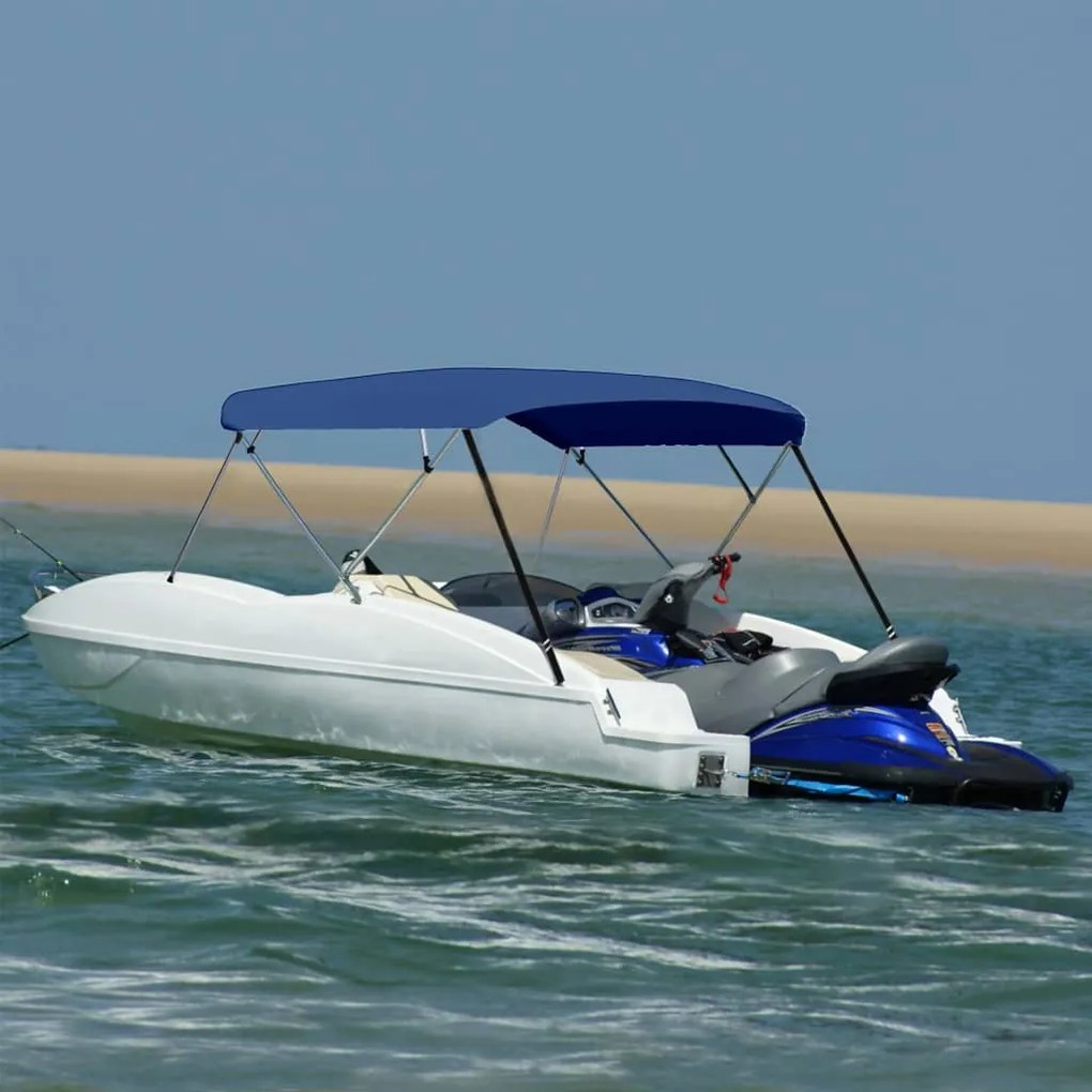 vidaXL Toldo em 4 arcos Bimini 243x(230-244)x137 cm azul-marinho