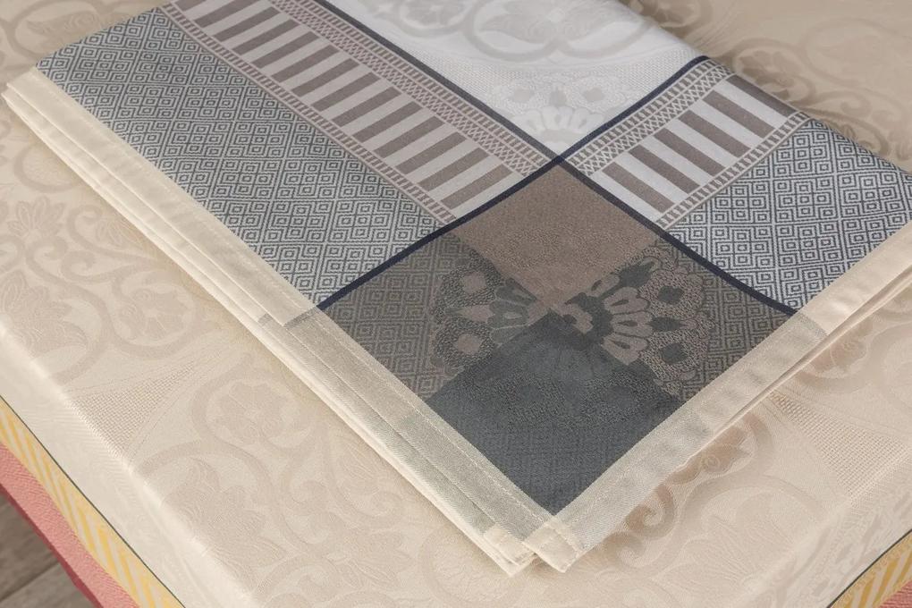 Toalhas de mesa anti nódoas 100% algodão - Malta da Fateba: Cinzento 1 Toalha de mesa 180x300 cm