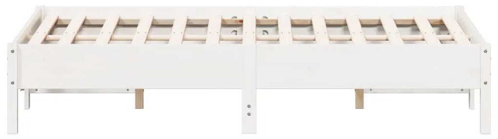 Cama sem colchão 140x190 cm madeira de pinho maciça branco