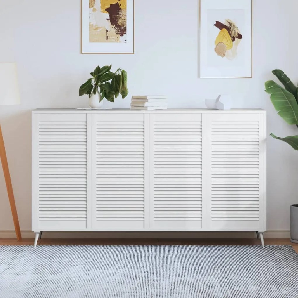 vidaXL Portas de armário 4 pcs design de persiana pinho maciço branco