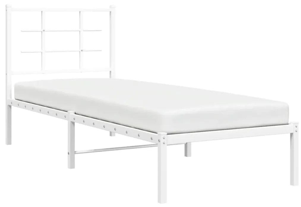 Estrutura de cama com cabeceira 80x200 cm metal branco