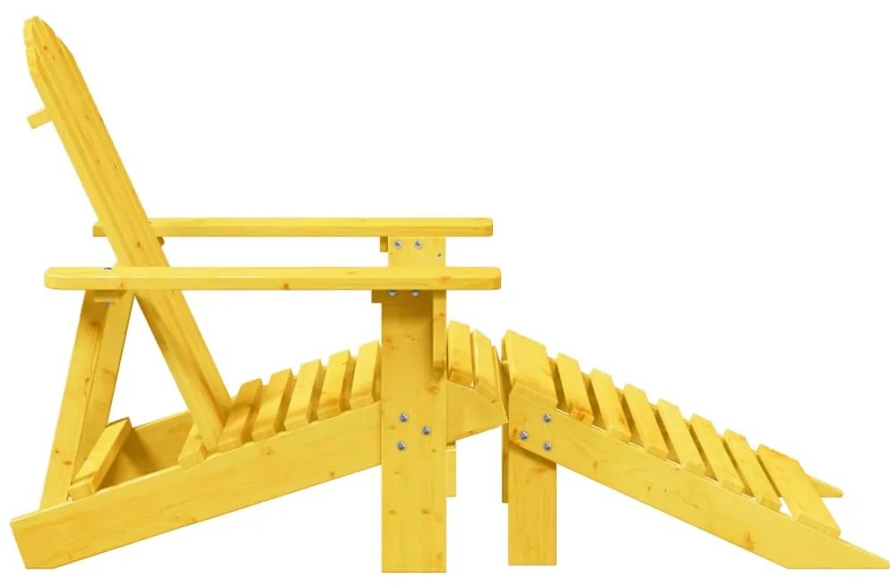 Cadeira adirondack com otomana madeira de abeto maciça amarelo