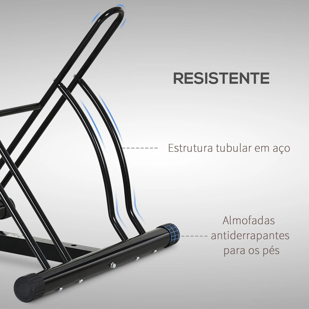 HOMCOM Suporte de estacionamento para 2 bicicletas Garagem Interior Ex