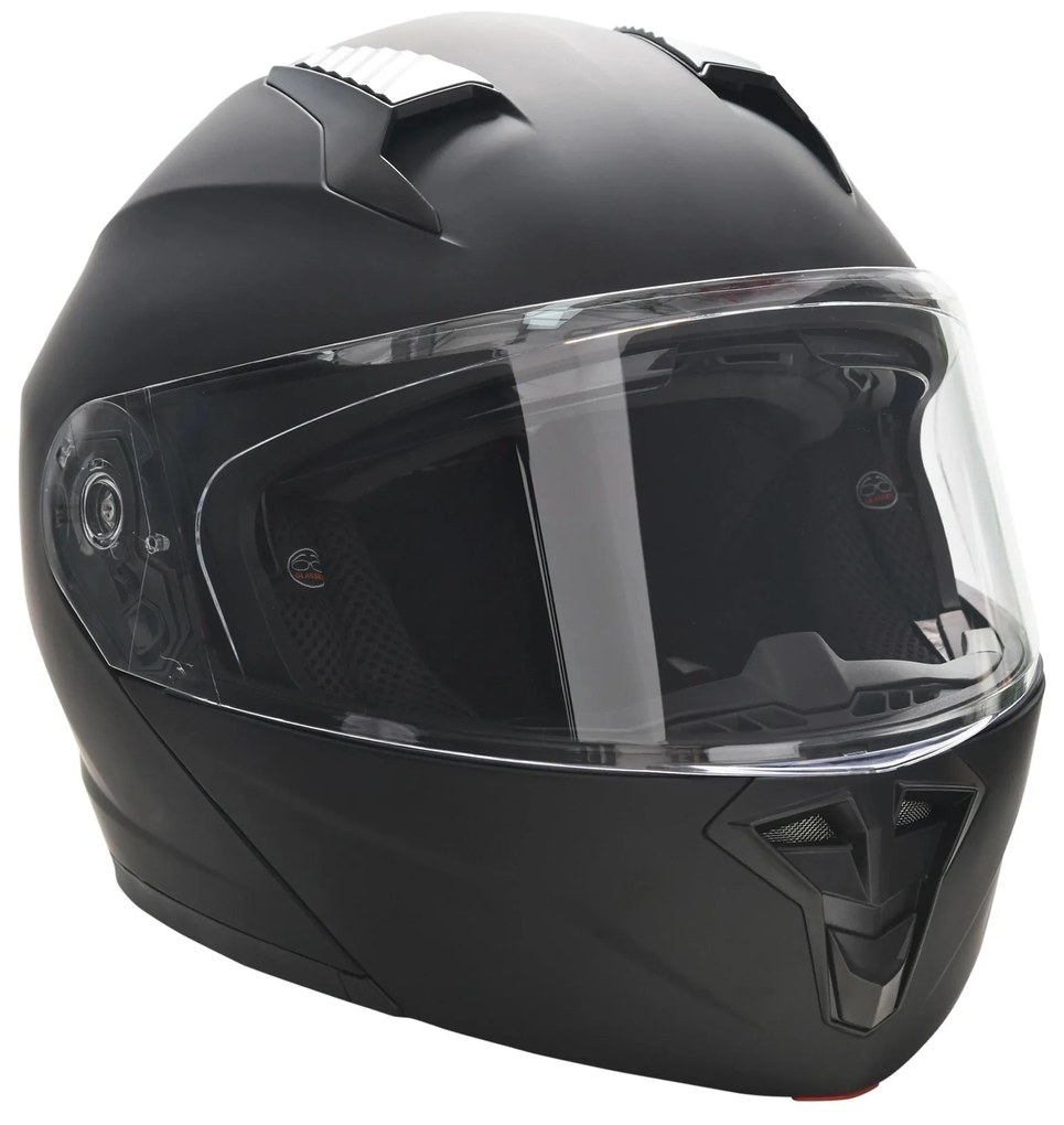 HOMCOM Capacete Moto Integral L-59 60cm Dupla Viseira Anticolisão Certificação Europeia Segurança Conforto Unisex Moderno Preto | Aosom Portugal