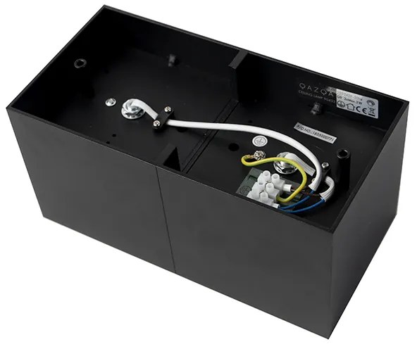 Projetores de design preto retangular 2 luzes - Box Moderno