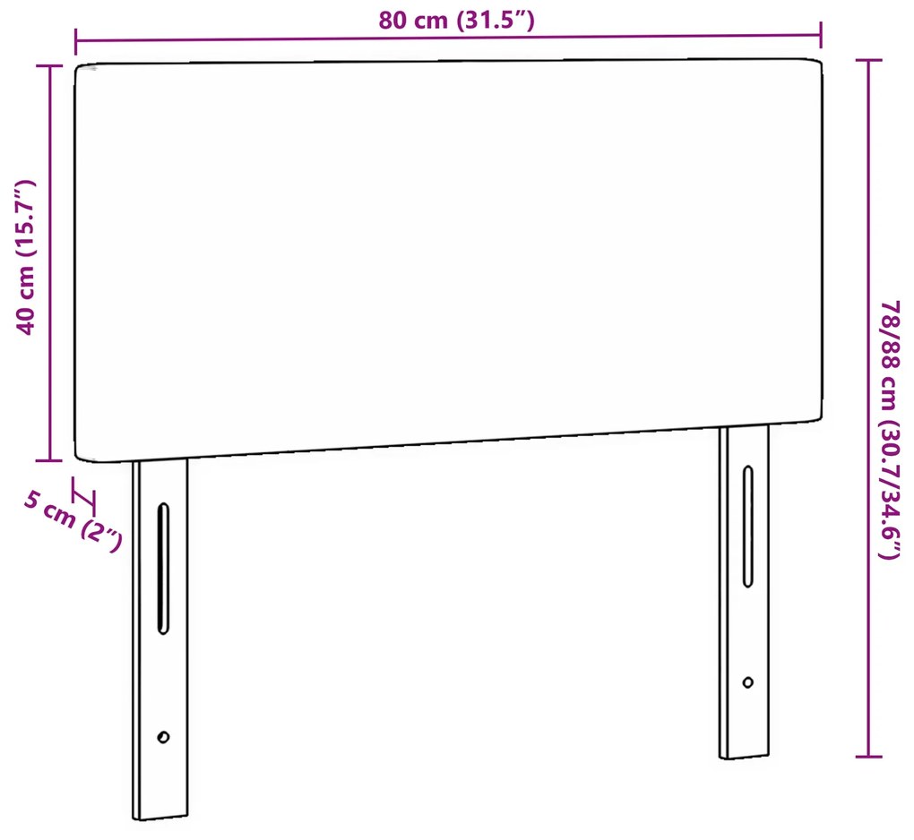 Cabeceira vidaXL Design Simples Cinza Escuro 80 cm Tecido Cordenoy