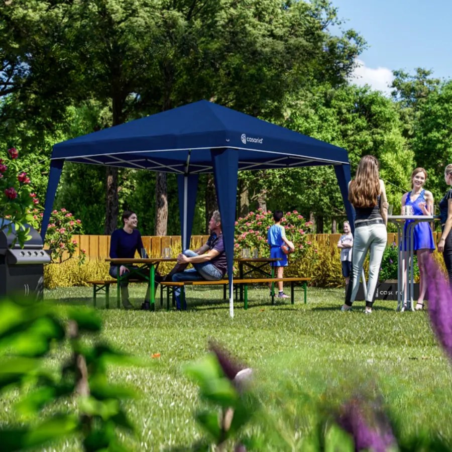 Tenda Popup dobrável Capri festas, eventos, feiras 3x3m com saco de transporte Azul escuro
