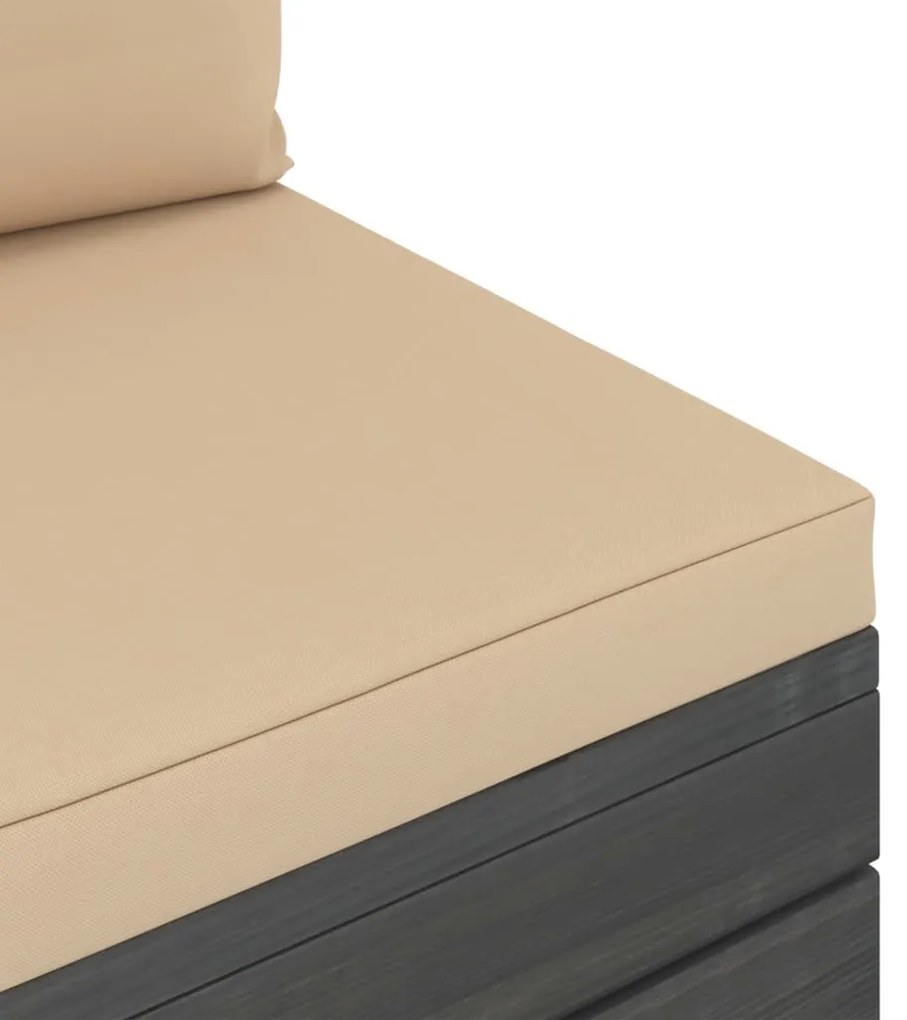 2 pcs conjunto lounge de paletes com almofadões pinho maciço