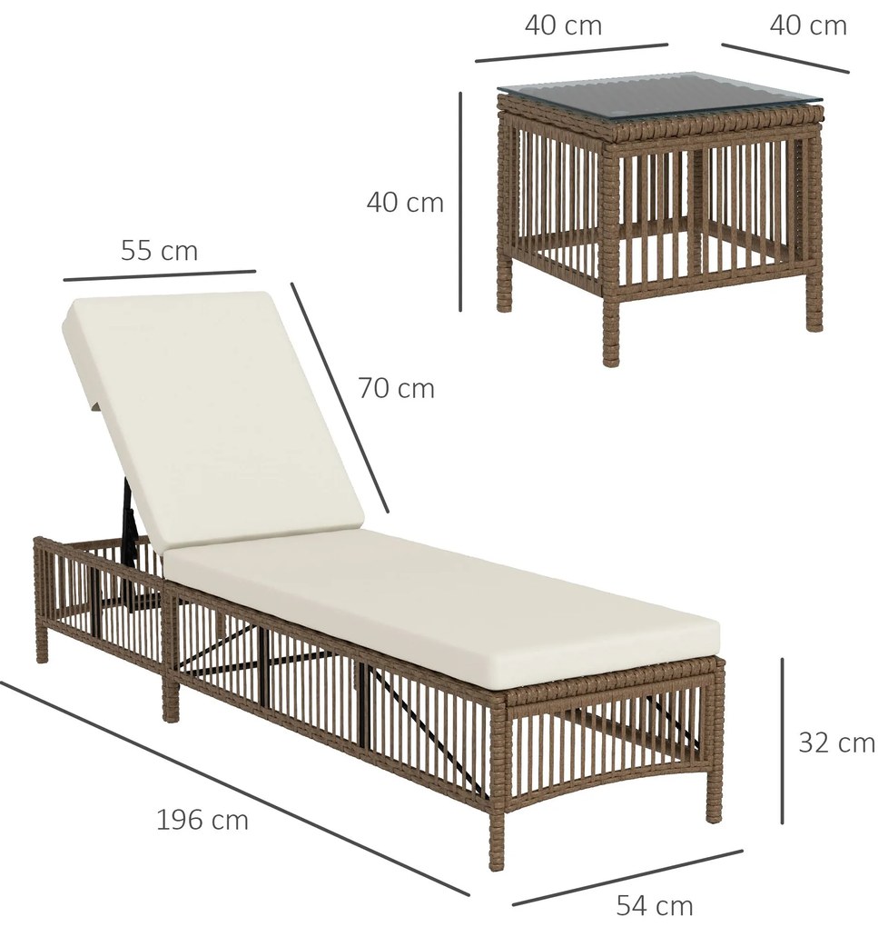 Conjunto de 2 Espreguiçadeiras de Jardim Espreguiçadeiras de Vime Sint
