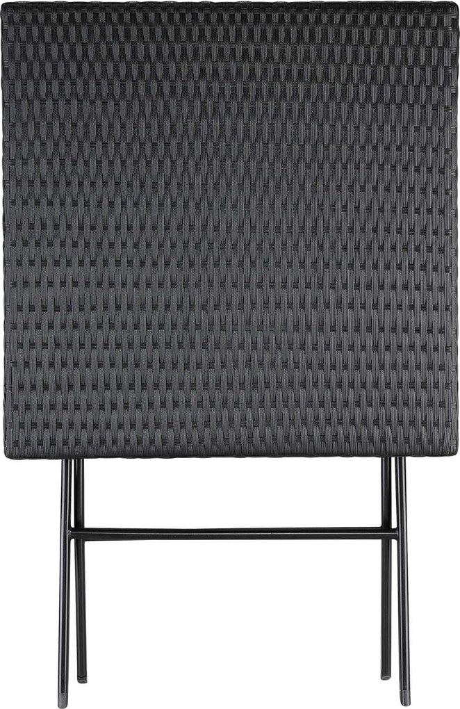 Mesa dobrável Jardim Polyrattan Roma 75x65x65cm Preta
