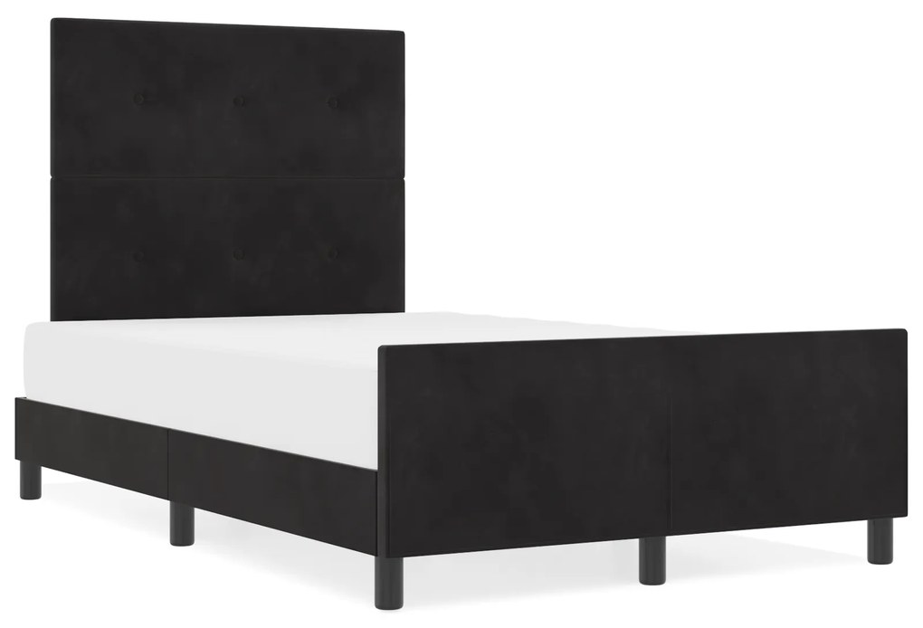 Cama vidaXL Preta 120x190 cm em Veludo