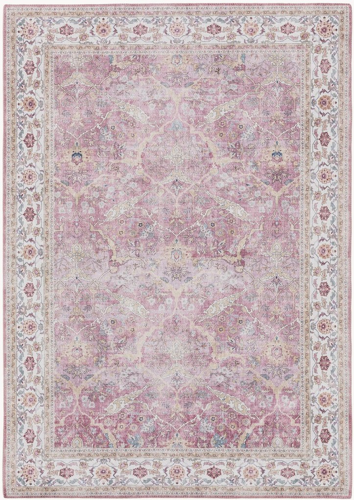 Tapete de pelo curto com padrão ornamental Laury