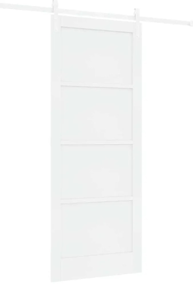 Porta Deslizante vidaXL com Conjunto de Ferragens Branca 86x211 cm Mad