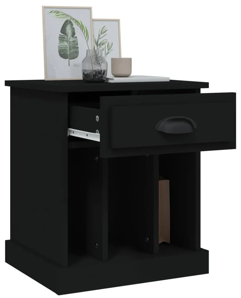 Mesa de cabeceira 43x36x50 cm preto