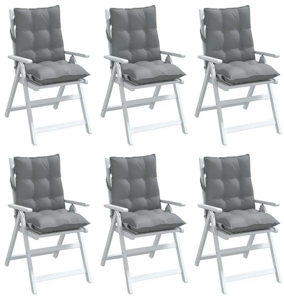 Almofadões cadeira encosto baixo 6 pcs tecido oxford cinzento