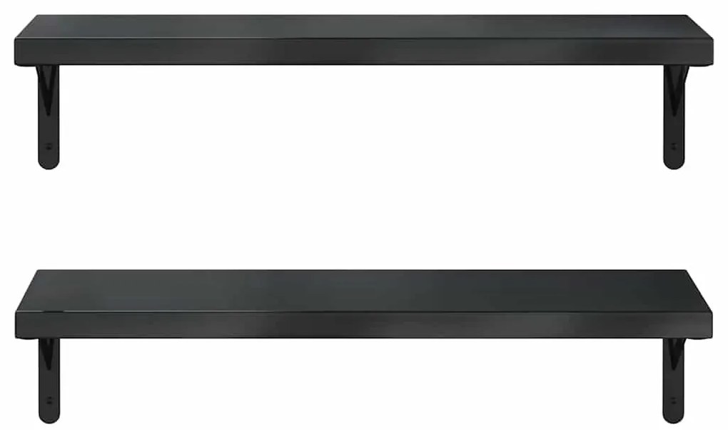Prateleiras de parede 2 pcs 75x23,5 cm aço inoxidável prateado