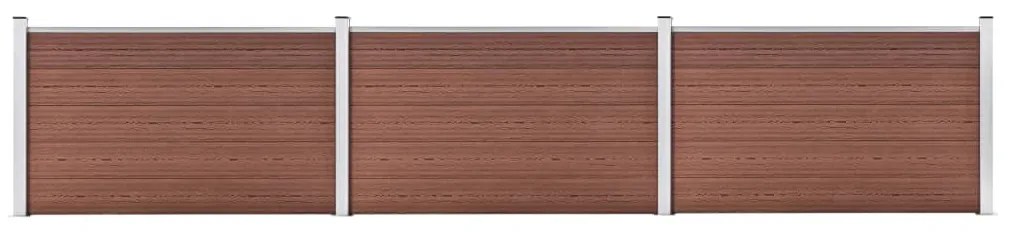 vidaXL Painel de vedação para jardim 526x106 cm WPC castanho
