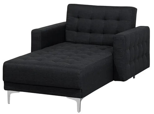 Chaise-longue reclinável em tecido cinzento grafite ABERDEEN Beliani