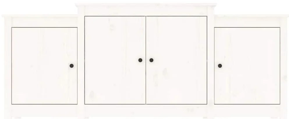 Aparador 164x37x68 cm madeira de pinho maciça branco
