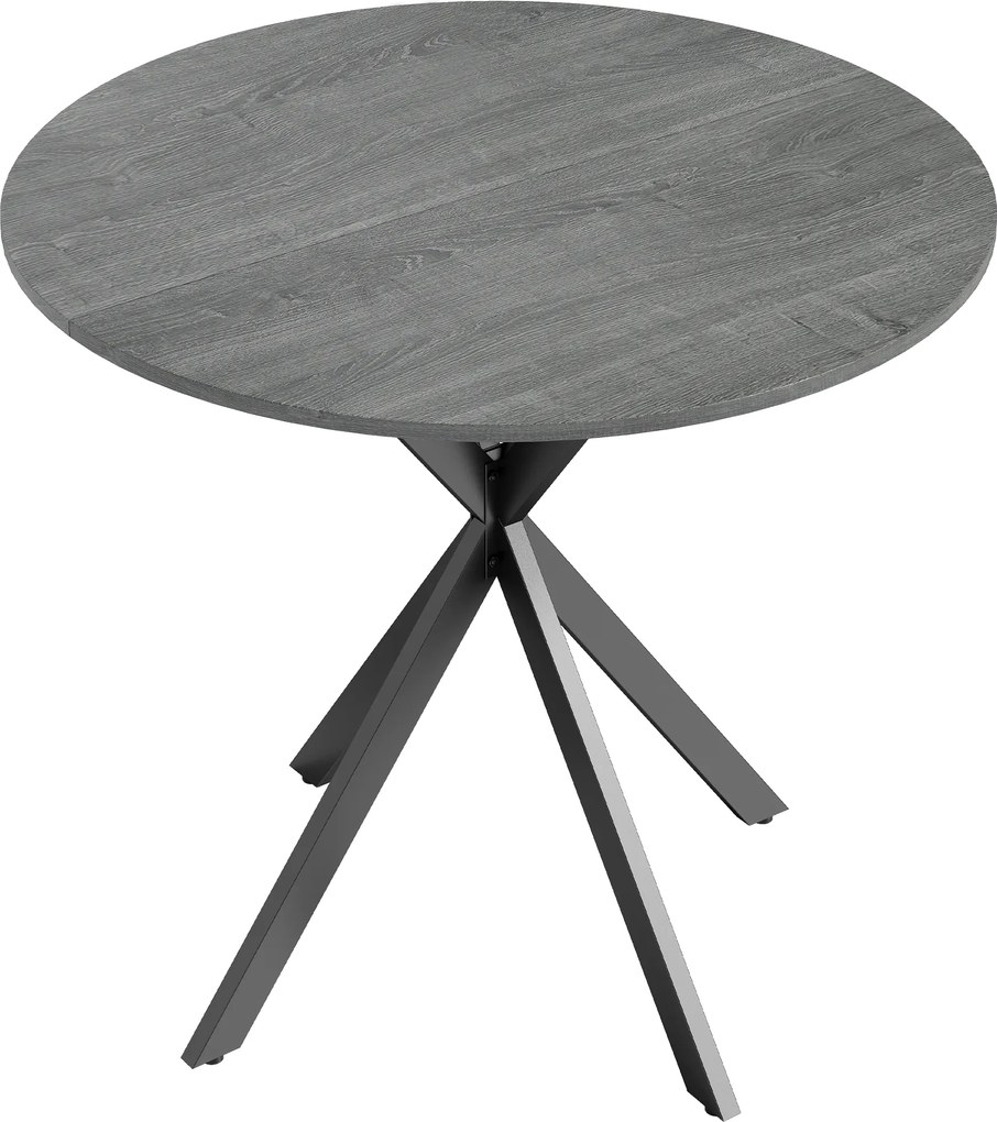 HOMCOM Mesa de Cozinha Redonda 80 cm Tampo Compacto Aglomerado Metal Cinza | Aosom Portugal