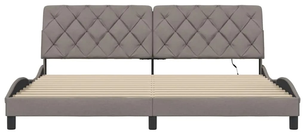 Estrutura de cama com LED sem colchão 200x200 cm tecido