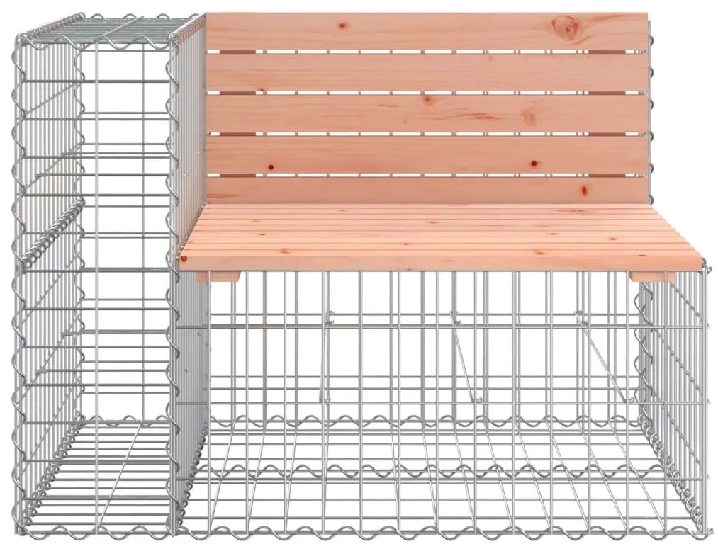 Banco jardim design gabião 287x71x65,5cm madeira douglas maciça