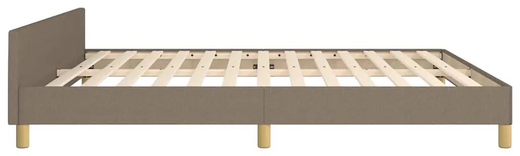 Cama sem colchão 160x200 cm tecido castanho-acinzentado