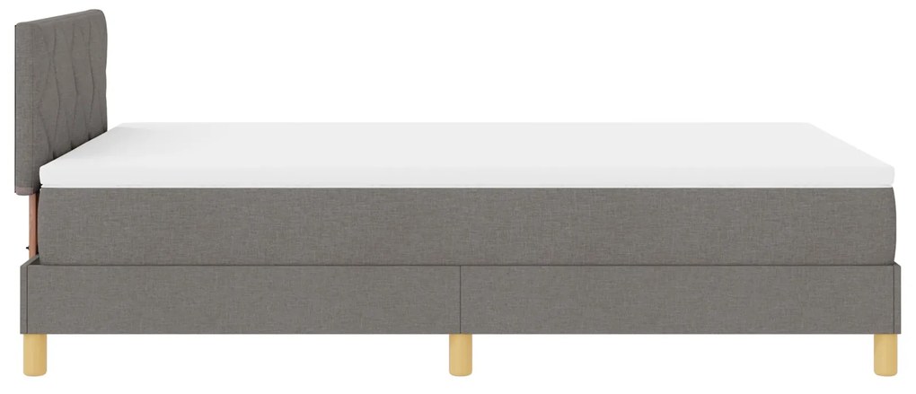 Cama Box Spring com Colchão Taupe 120x200 cm Tecido