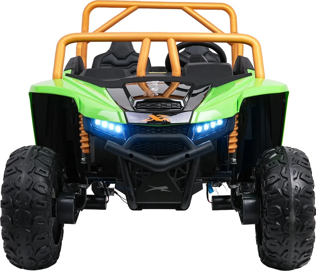 Buggy elétrico para Crianças 24V, 4x4 Arctic Cat WILDCAT XX, 2 Lugares Rodas Espuma EVA, assento couro ecológico verde