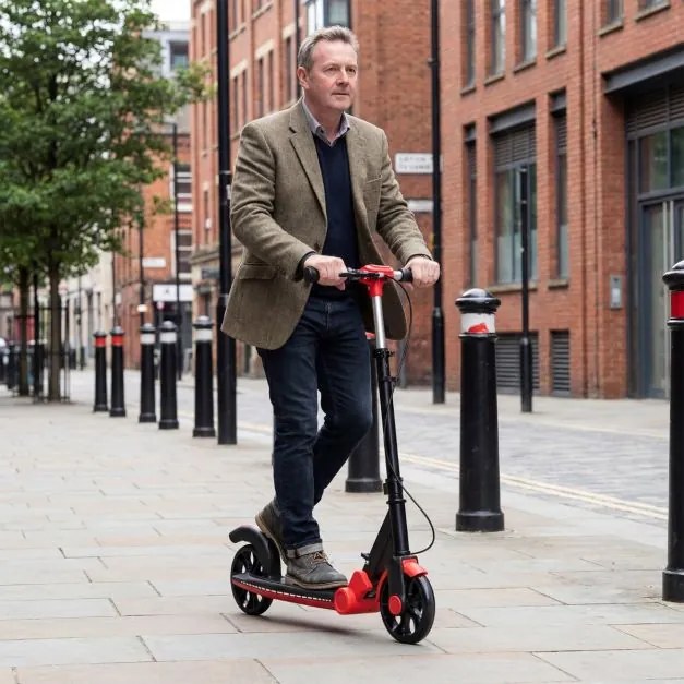 Trotinete dobrável para crianças +6 anos 2 rodas iluminadas com Guiador ajustável em 3 alturas Plataforma antiderrapante Vermelha