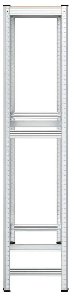 Prateleira para pneus de 2 camadas prateada 110x40x180 cm aço