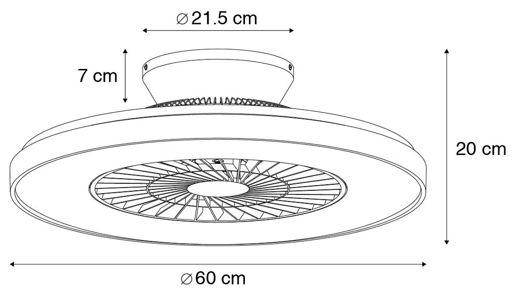 LED Ventilador de teto branco com efeito estrela regulável - Climo Moderno