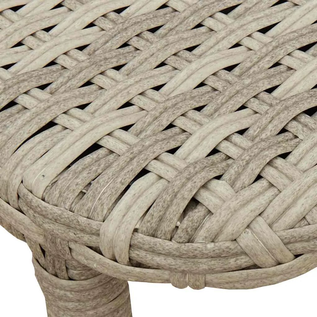 Mesa de jardim dobrável 90x51x75 cm vime PE cinzento-claro