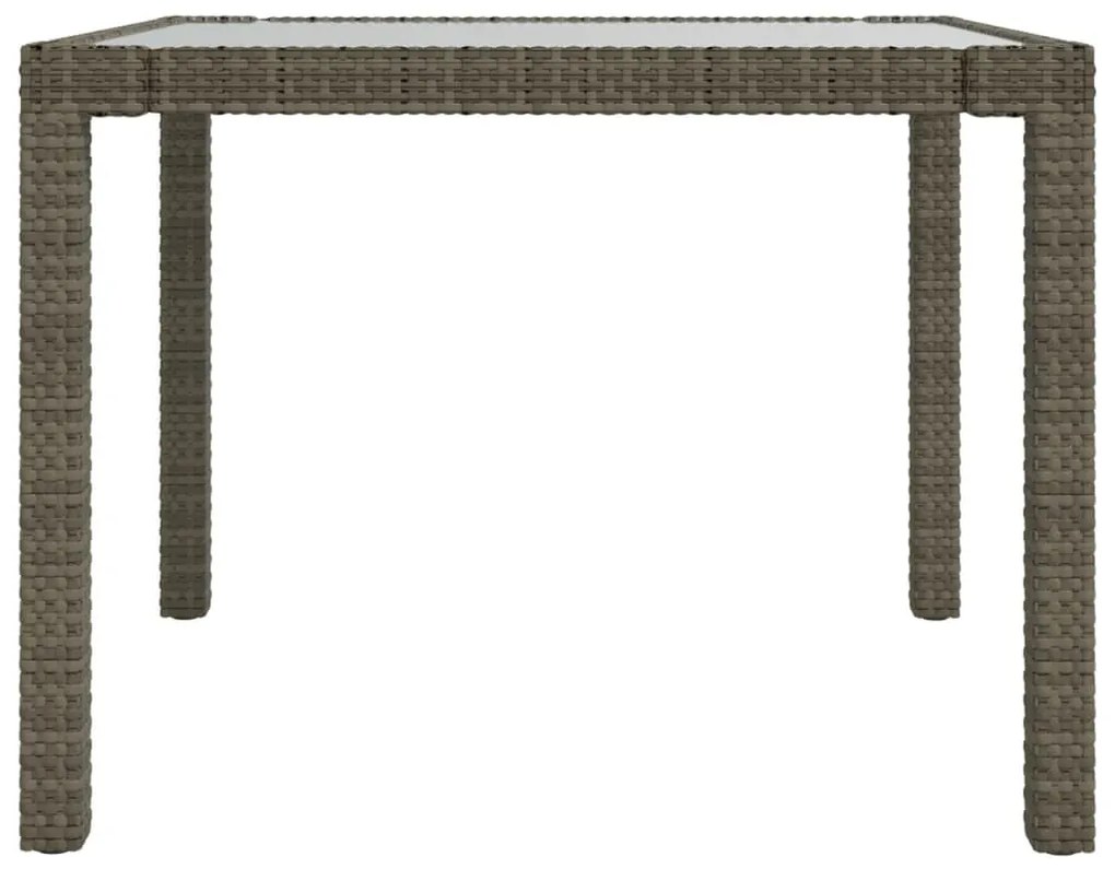 Conjunto jantar p/ exterior com almofadões 3 pcs vime cinzento