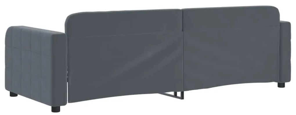 Sofá-cama 80x200 cm veludo cinzento-escuro