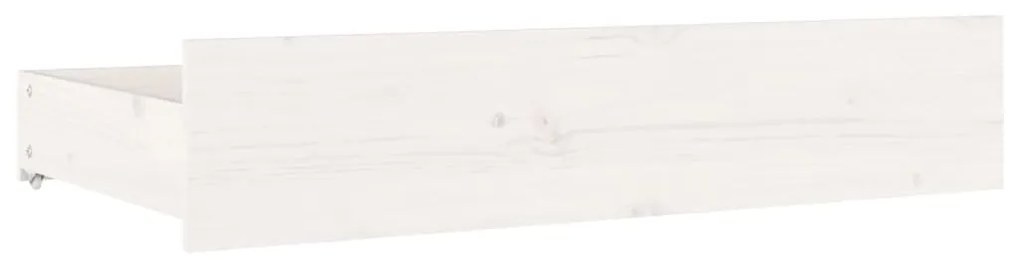Gavetas de cama 4 pcs madeira de pinho maciça branco