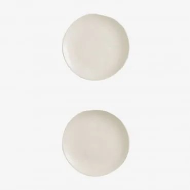 Pack De 2 Pratos De Sobremesa Belvere Gardénia Branco - Sklum
